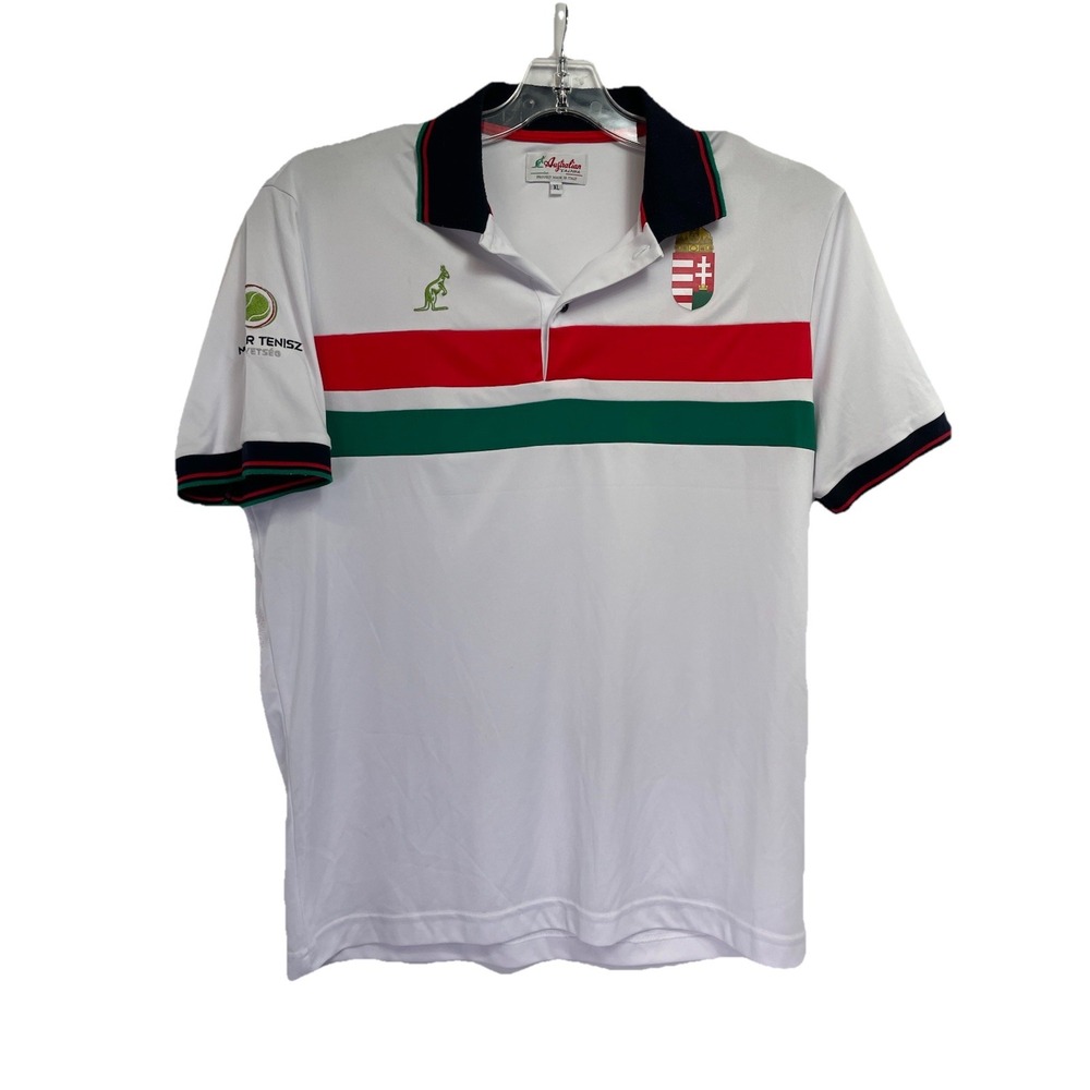 Australian By L'Alpina Sz XL White Embroidered Polo Shirt (I22) Italy MadeNW/OTs